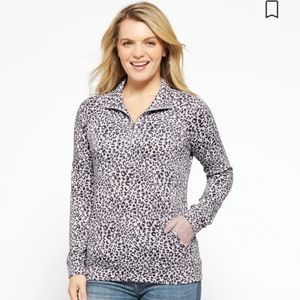 PINK CLOVER Maia Quarter Zip Knit Top - XL - Beige